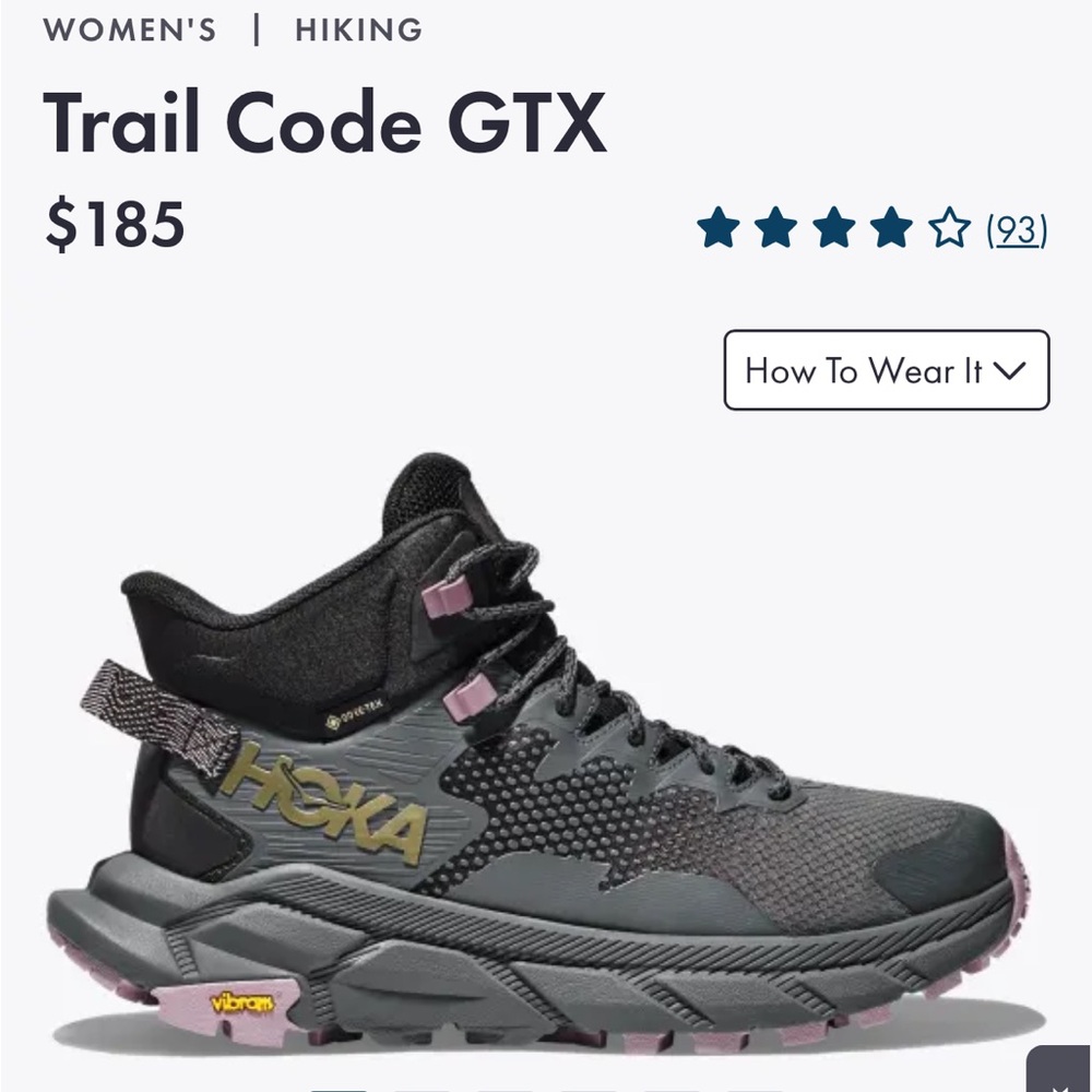 HOKA W Trail Code GTX. Size 8.5